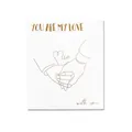 Minimalist waterproof flower wrapping paper with hands holding line art and text - Gold Letter - You Are My Love / 20 Pcs/Pack