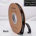 Black 1cm polyester ribbon with 'Just for you' print for gift wrapping, 50 yard roll - 40 Yards/Pack / Black