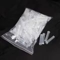 Pack of translucent plastic flower water tubes for bouquet preservation and nutrition - Long Tube Shape / 100pcs Pack / White