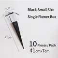 Black single rose packaging box, 41x7cm cone shape, 10 pieces per pack - Small (Large Single Rose Box) / 10 Pieces Pack / Black