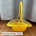 Yellow handheld plastic flower basket No. 4 for floral arrangements with size dimensions - No. 4 Flower Basket / 1 Piece / Yellow