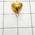 Small 5-inch heart-shaped gold foil balloon on a stick for wedding and birthday party decor - 50 Pieces / Gold