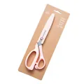 Tijeras multiusos de color rosa para cintas y flores presentadas en soporte de cartón - Tijeras de Cinta Multiusos (SDJ-999) / Rosa