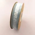 Gray organza ribbon with 'JUST FOR YOU' print for flower packaging and gift wrapping - Just For You Lettering / 2.5cm*40 Yards / Sky Blue