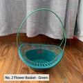 Green plastic handheld flower basket No. 2 for ritual floral arrangements and grave visits - No. 2 Flower Basket / 1 Piece / Green