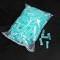 Bulk pack of light blue plastic flower water storage tubes for bouquet preservation - Short Tube / 180Pcs Set / Green