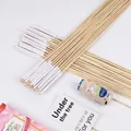 Long bamboo sticks with white tips for snack bouquets and DIY gift wrapping - Nano Adhesive Bamboo Skewers / 30 PCS