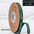Nastro in poliestere stampato verde scuro da 1cm per confezioni regalo, 50 iarde - 40 Iarde/Pack / Verde Scuro