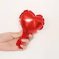 Small 5-inch heart-shaped red aluminum foil balloon for wedding and party decoration - 50 Pieces / Red