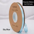 Nastro in poliestere celeste 1cm con stampa 'Just for you' per confezioni regalo floreali - 40 Iarde/Pack / Celeste