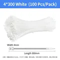 White self-locking nylon cable ties 4x300mm size 100 pieces per pack - 4*300mm (100 Pieces/Pack)