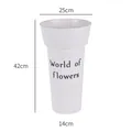 Großer weißer Blumenkübel aus Kunststoff für Floristen, 42 cm hoch und 25 cm breit - Großer Kreis / Weiß