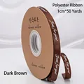 Nastro in poliestere marrone scuro da 1cm con scritta 'Just for you' - 40 Iarde/Pack / Marrone scuro