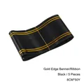 Black gold-edged ribbon banner for grand opening ceremonies and floral arrangements, 8cm x 50 yards - Set of 5 / 8cm / Black Gold Edge
