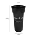 Schwarzer Blumenkübel aus robustem Kunststoff für Floristen, 35 cm hoch mit Maßen - Kleiner Kreis / Schwarz