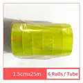 6-roll pack of clear yellow floral adhesive tape for flower DIY craft packaging - 1.5cm Width 10 Tubes (60 Rolls)