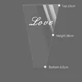Pack of 50 transparent trapezoidal waterproof cellophane flower bouquet bags with Love print - AMORE / Medium (23x38x6.5cm) 50 Pieces/Pack / Clear