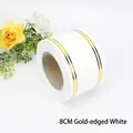 8cm wide gold-edged white ribbon for florist basket arrangements and festive gift decor - 8cm x 50 Yards / Gold Edge White