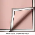 Premium misty rose flower wrapping paper with elegant frame design, 20 sheets pack - 20 Pcs/Pack / Mist Rose