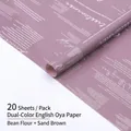 Waterdicht tweekleurig bloemeninpakpapier in bonenroze en zandbruin, set van 20 vellen - Bonenpasta + Zandbruin / 20 Stuks/Pak (58*58CM)