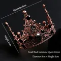 Vintage mini bridal crown with black gemstones, small size 8cm diameter for girls - Black Gemstone Queen Crown (105) / S