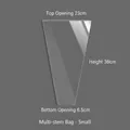 Small transparent trapezoidal flower bouquet bag with dimensions 23x38x6.5cm - No Print / Multi-Stem Bag Small (23x38x6.5cm) / Clear