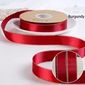 Nastro di raso di poliestere rosso vino da 2,5 cm con bordi dorati per regali DIY - Taglia 25 / Borgogna