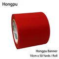 Premium red 10cm x 50yd fabric banner ribbon roll for grand opening floral decoration - 10cm x 50 Yards / Red