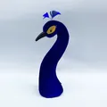 Cabeza de pavo real artificial de terciopelo azul para arreglos florales y de boda - 30cmx9.5cm / Azul