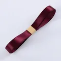 1.0cm wide solid burgundy satin ribbon for floral bouquets and DIY gift wrapping crafts - Size 90 / Burgundy