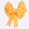 Grand nœud en tissu jaune multicouche avec de longs rubans pour décorations de cadeaux - S / Orange Sucrée