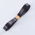 1.0cm wide solid black satin ribbon for gift wrapping, baking DIY, and floral decor - Size 90 / Dark Gray