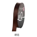 Brown satin ribbon roll for flower gift packaging, color code 855 - 2.5cm*85 Yards / Dark Coffee