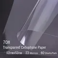70# Transparent thick cellophane flower wrap, 52x52cm, 23 micron, 60 sheets per pack - 70# 2.3 Silk 52x52cm (60 Pieces/Pack)
