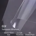Clear waterproof cellophane sheets 42x42cm 2.3 micron 60pcs for flower wrapping - 60# 2.3 Silk 42x42cm (60 Pieces/Pack)