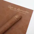 Brown flower wrapping paper with gold foil 'Love is Romantic' text and rose pattern - 10 Pieces/Pack (38*53cm) / Caramel color