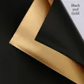 Double-sided waterproof floral wrapping paper in matte ink black and metallic gold finish - 55x53cm (20 Pieces/Pack) / Gilded Black & Gold