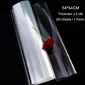 Premium transparent 54x54cm waterproof cellophane paper for flower bouquets, 50 sheets - 50 Sheets