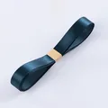 Premium dark teal 1cm wide solid color satin ribbon for floral gift packaging and DIY crafts - Size 90 / Dark Green