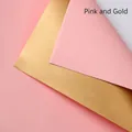 Dual-color waterproof flower wrapping paper in pink and gold finish - Pink + Gold