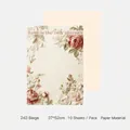 Papier cadeau fleuri gaufré beige, 37x52cm, 10 feuilles par paquet pour art floral - 37*52cm 10 Feuilles/Paquet / Beige