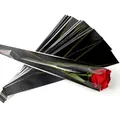 Elegant black single-stem rose packaging bag with gold lettering for floral gifts - Large (Pack of 48) / Black