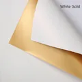 Premium double-sided waterproof gift and flower wrapping paper in white and gold finish - 55x53cm (20 Pieces/Pack) / Gilded White & Gold