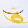 Premium 1.0cm yellow solid color satin ribbon roll for flower wrapping and baking DIY crafts - Size 90 / Turmeric