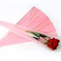 Elegant pink triangular flower packaging bags with gold trim for single stem roses - Large (Pack of 48) / Pink