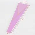 Elegant pink single rose bouquet sleeve with gold border and 45x13x4cm dimensions - Large (Pack of 48) / Purple