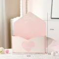 Elegant pink envelope gift box for DIY floral arrangements with heart and Love you design - 10 Pieces/Pack / Beige