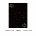 Feuerwerk-Muster Styling-Papier für kreative Blumenverpackungen, 44x58cm 10er - 10 Blatt (44x58cm) / Schwarz