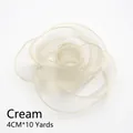 Elegant 4cm wavy edge sheer organza ribbon in shell rice color for floral bouquets - 4.0CM*10 Yards / Shell Beige