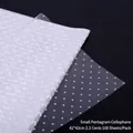Transparent cellophane wrapping paper with white star patterns 42x42cm - Small Star Printed / Pack of 100